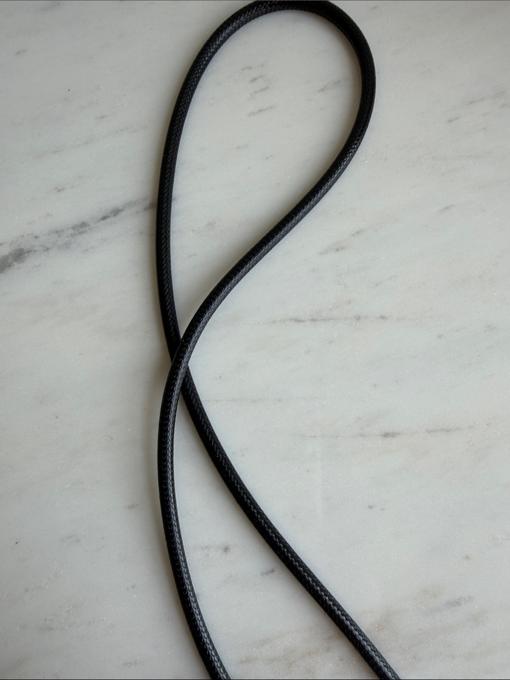 Gold Metal Leaf Cascade Pendant Necklace with Black Cord- Dainty , Feminine - Picture 4 of 5